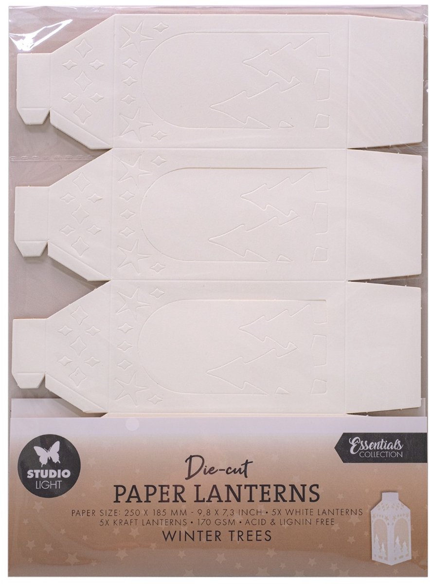 Die-cut paper lanterns Winter trees - Essentials nr. 55