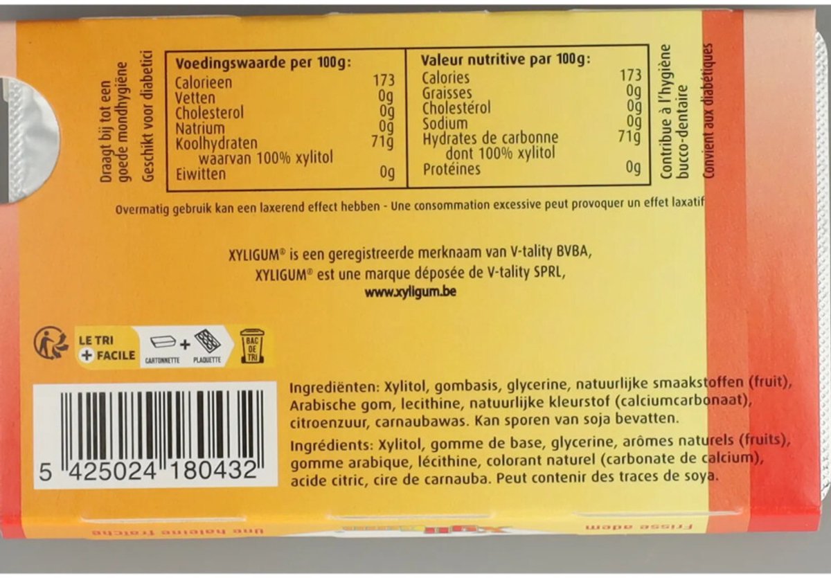 Xyligum Kauwgom Fruit - 24 x 12 stuks - Voordeelverpakking