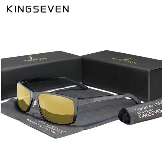 KINGSEVEN Zonnebril 7021 - Night Vision – Heren - Vrouwen - Gepolariseerd - UV400 - Rechthoek