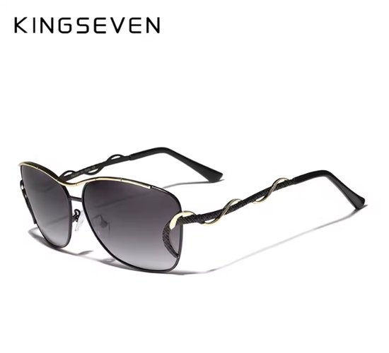 KINGSEVEN Zonnebril 7010 - Zwart – Dames - Gepolariseerd - UV400 - Vlinder