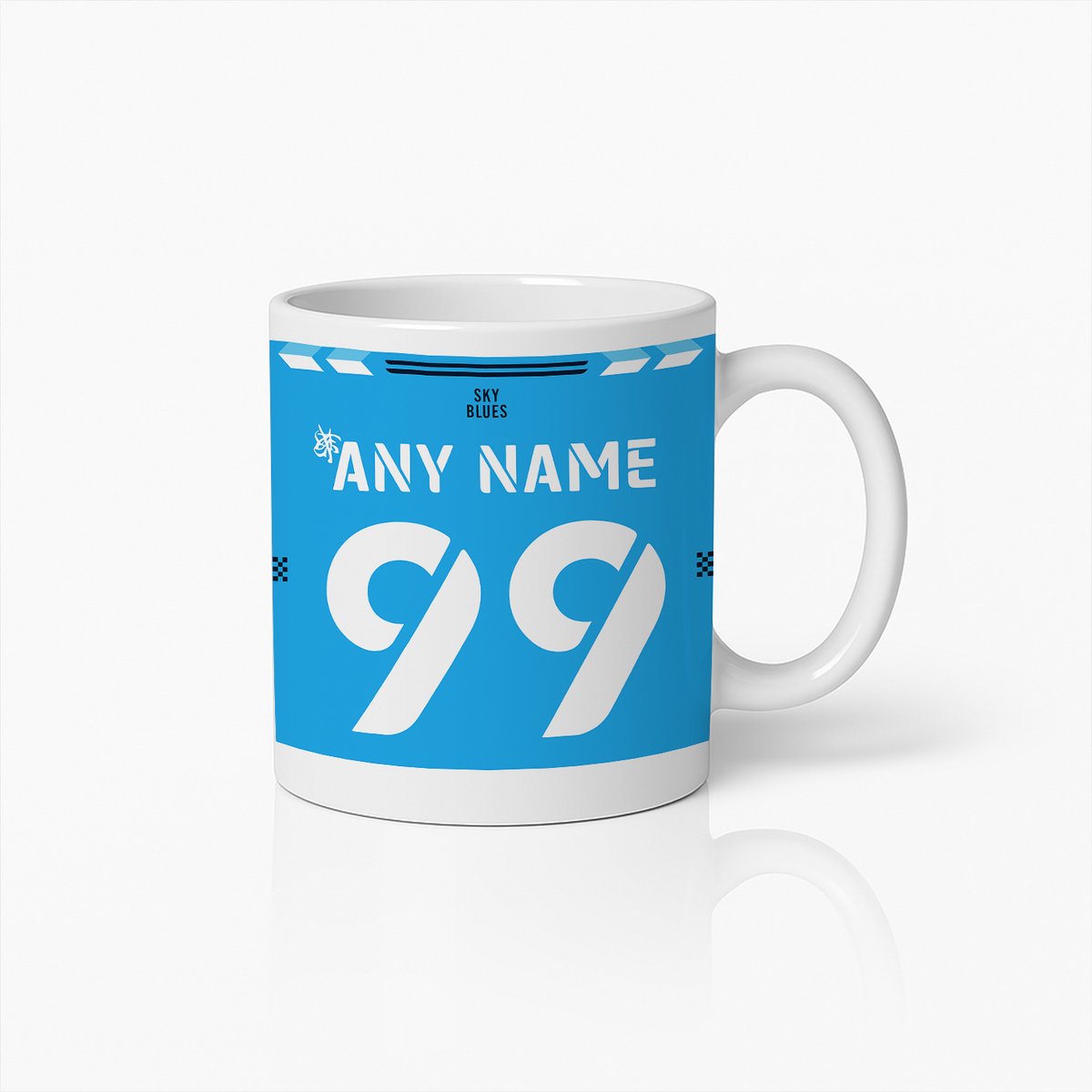 Manchester City Gepersonaliseerde Voetbal Mok – Eigen Naam & Nummer Sky Blues Fan Cadeau