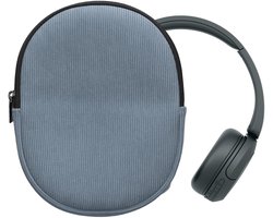 kwmobile headset case geschikt voor Sony WH-CH520 / WH-CH510 / MDR-ZX110 hoes - 22,5 x 17 cm - Koptelefoon cover met rits - Neopreen en ribfluweel - In vintage blauw