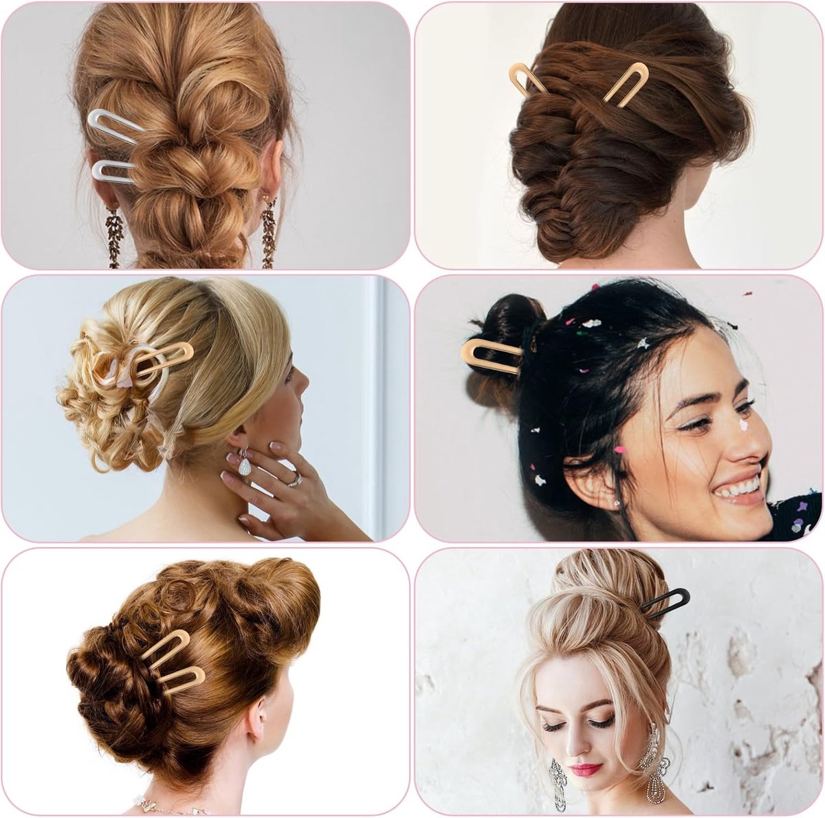 Grote metalen U-vormige haarspelden - French Hair Pin - Franse pin