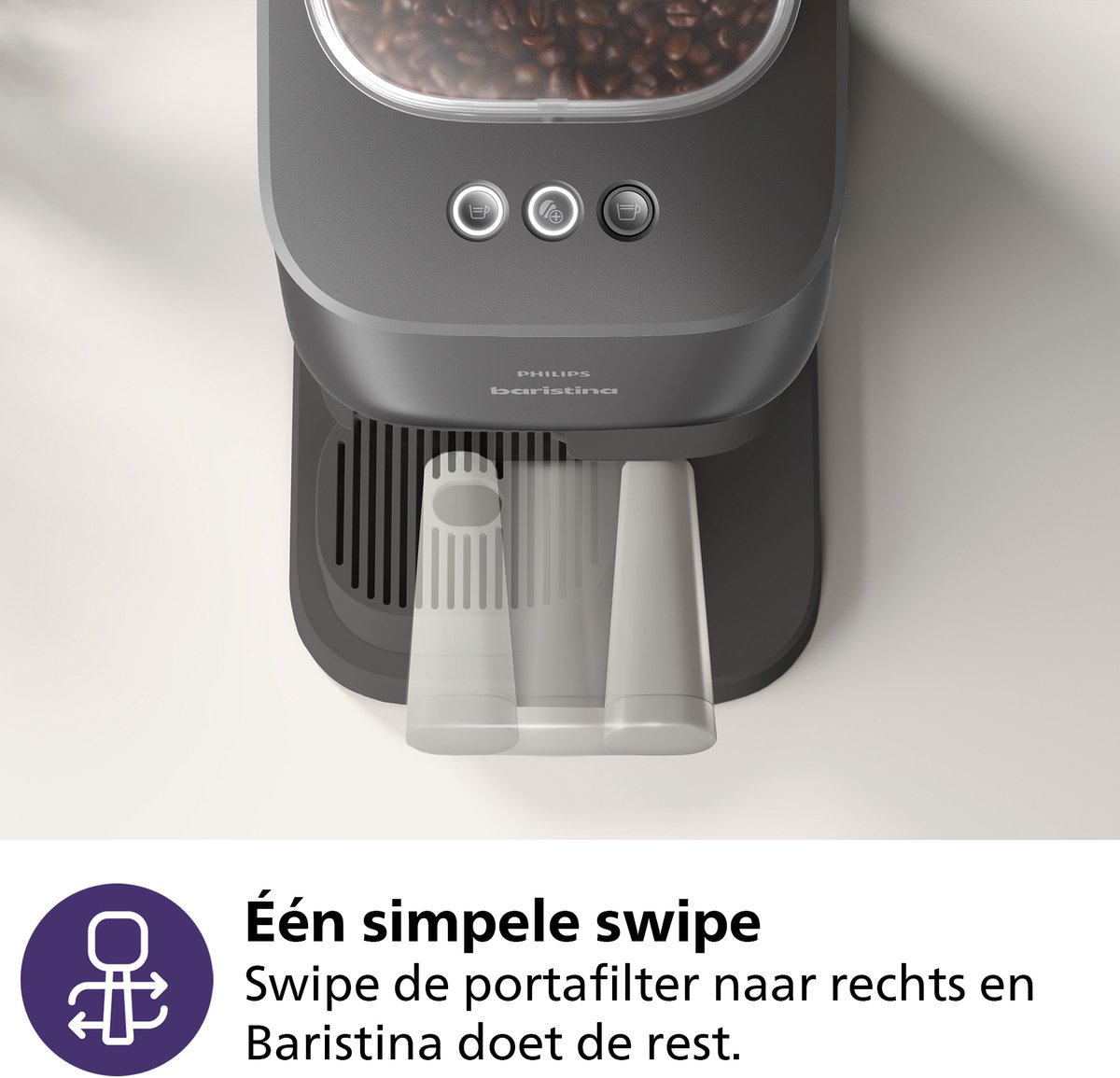 Philips Baristina + Melkopschuimer Bundel - BAR303/60 - Espressomachine - Pistonmachine - Zwart — afbeelding 7