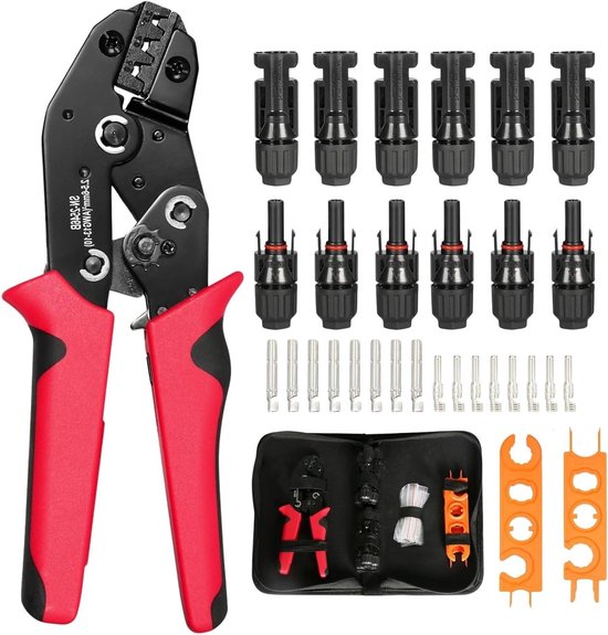 40 Paar Solarstecker Crimpzange Set für 2,5/4/6mm² Solarpanel P-V Kabe