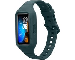 kwmobile smartwatch bandje en bumper van silicone - geschikt voor Huawei Band 9 / Band 8 7 6 Pro / Honor Band 7 6 - in blauwgroen - Optimale bescherming