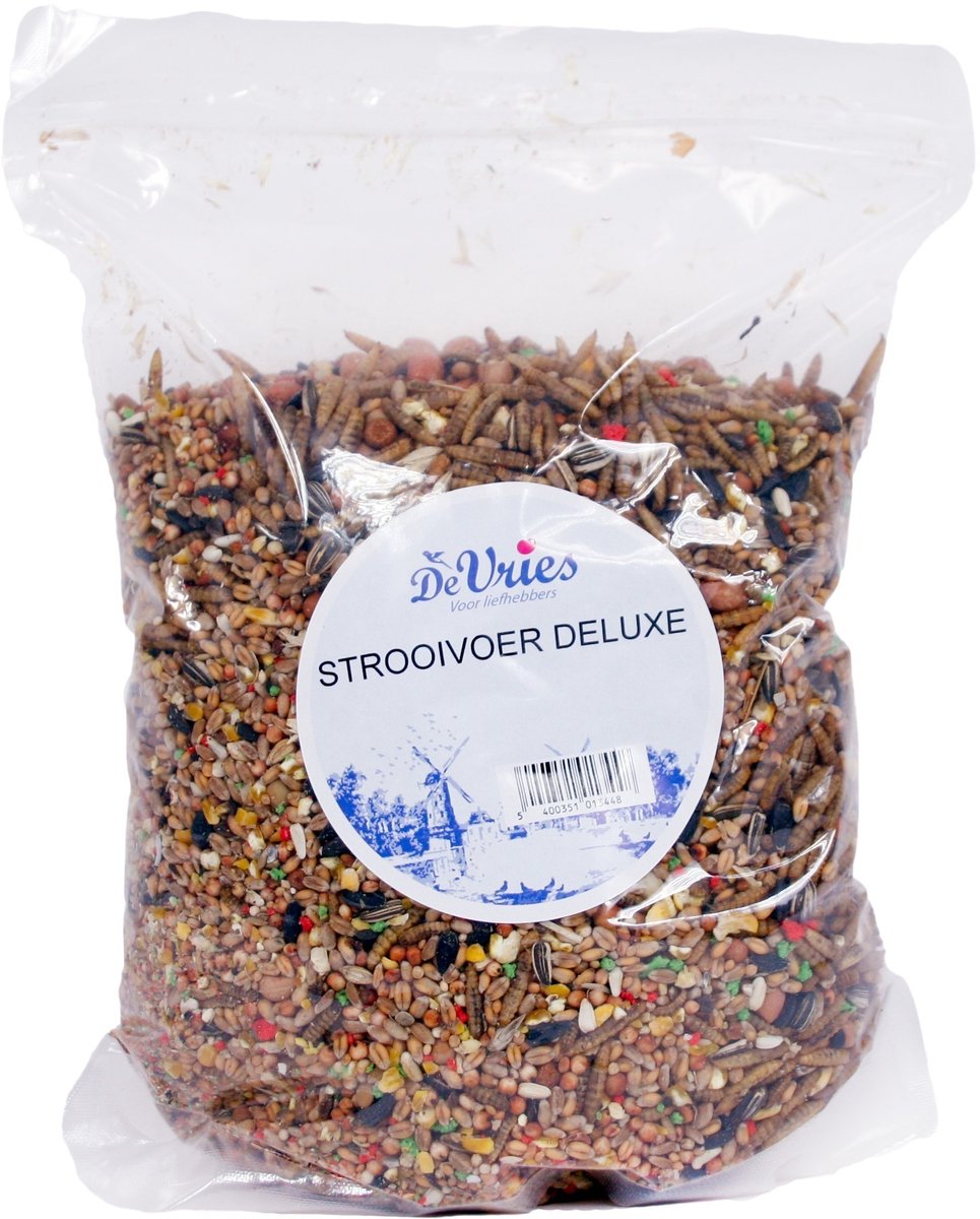 De Vries Strooivoer Deluxe - 2 kg | Volledig Voer voor Tuinvogels - Luxe Mengsel voor Gezonde Vogelvoeding