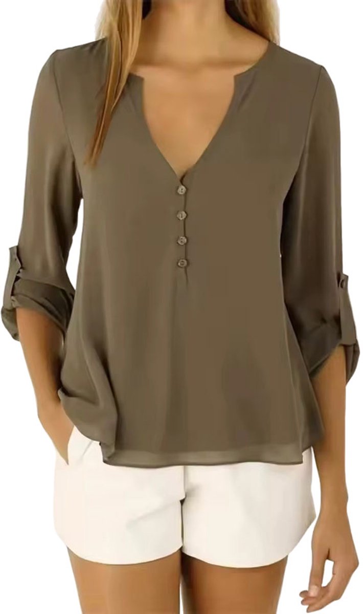 Stijlvolle chiffon blouse vrouwen - Zomer shirt - Casual top - Luchtig