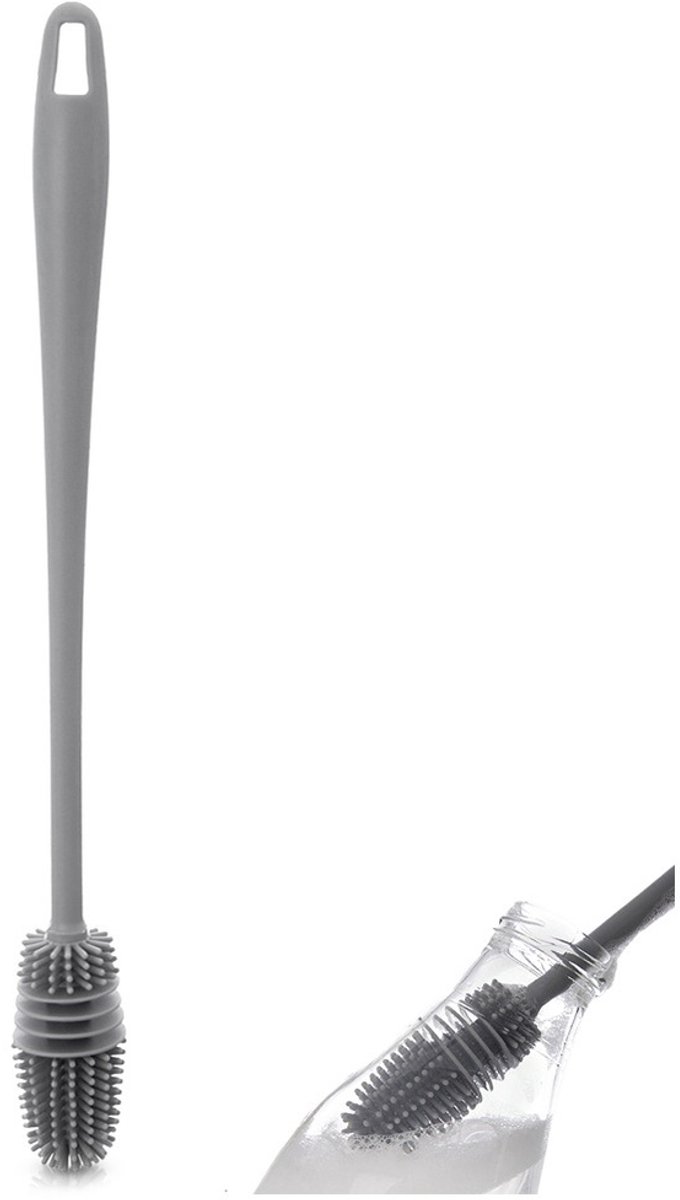 Flessenborstel Silicone 32,5 cm - Flessenreiniger - Flessenrager - Schoonmaakborstel - Borstel voor Flessen