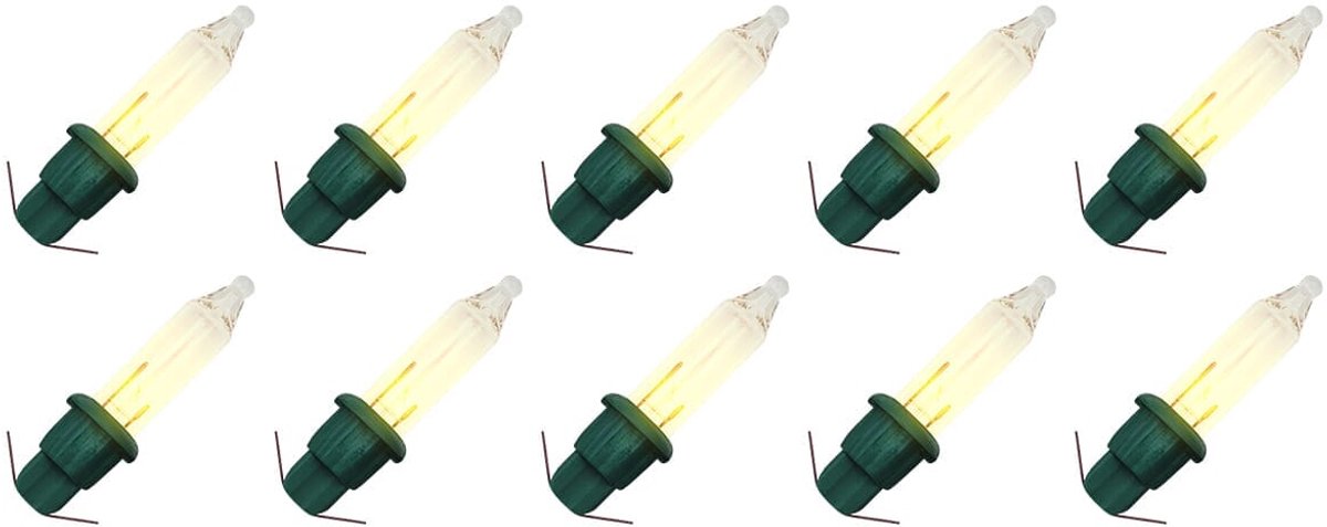 OE Lightning Reserve Kerstlampjes - 10 stuks - Groene Insteek Fitting - 2.5V/0.425W - Warm Wit Licht