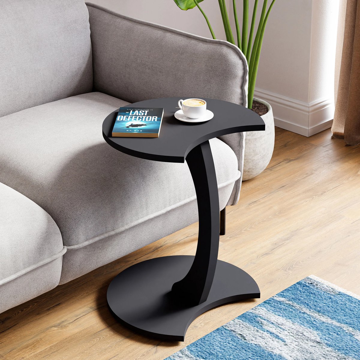 Wiel C Tafel, Banktafel, 17-03, Bijzettafel, Nesttafel, Servicetafel, Antraciet
