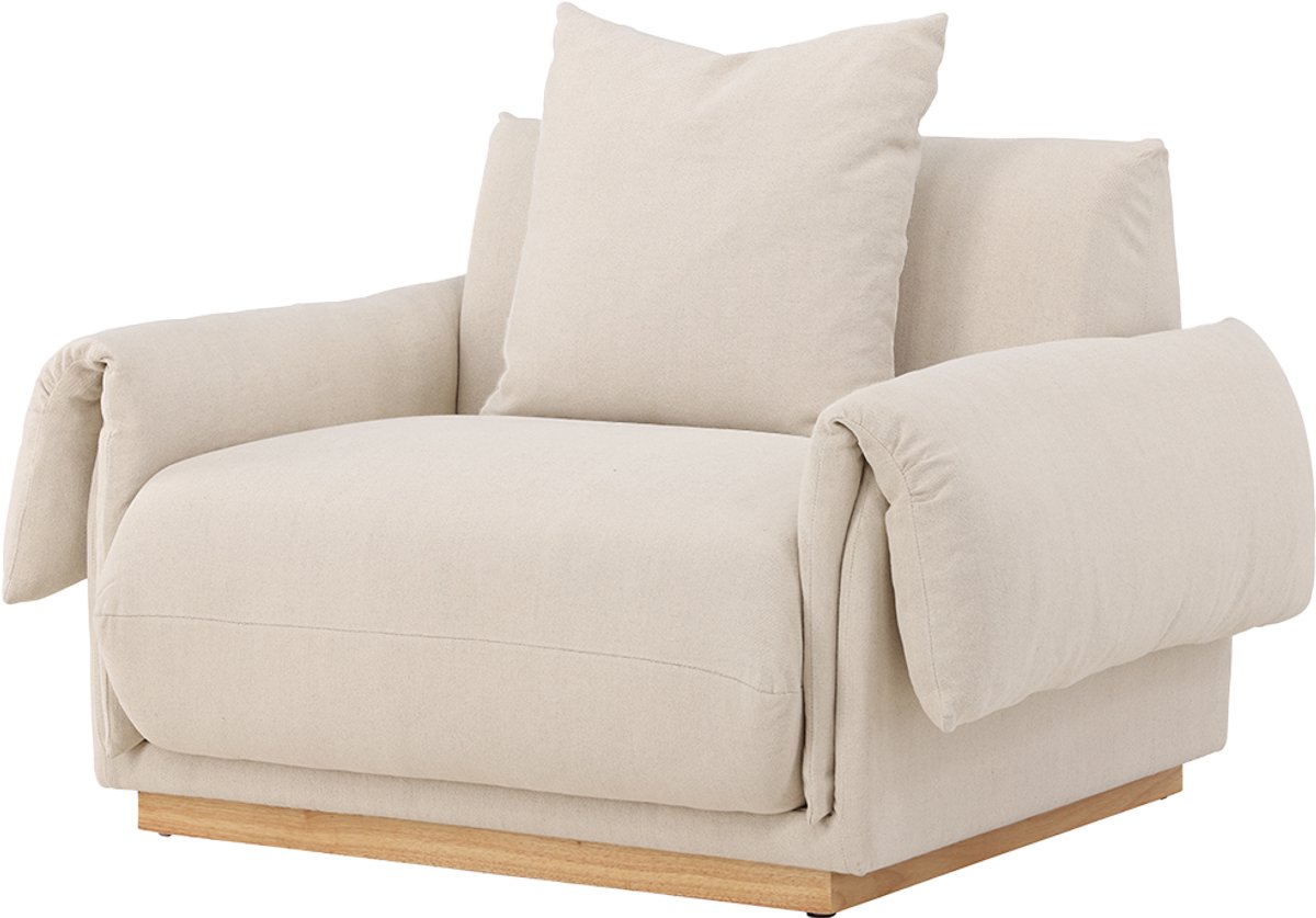 Nest living Rikki Gestoffeerde Fauteuil Beige - Loungestoel - Relax - Scandinavisch - Met Armleuning