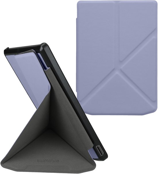 kwmobile e-reader hoesje geschikt voor Pocketbook Verse / Verse Lite / Verse Pro / Color / Vivlio Light/Light HD hoes - Ereader flip case met standaard - E reader cover van kunstleer - In lavendel van Merkloos — afbeelding 5