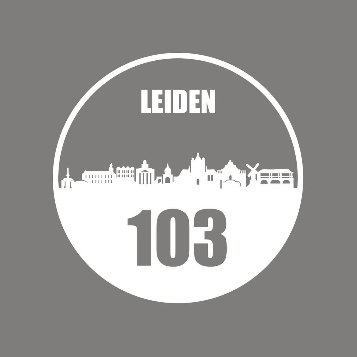 Leiden sticker met eigen huisnummer