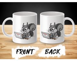 Grappige Eichhörnchen Error Mug, Computer Problemen Geschenk, Beker voor Nerds, Humorvolle Koffie Mug, Cadeau voor Programmeurs