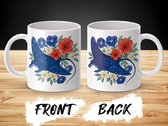 Manta Rog en Bloemen Mok, Oceaan Geïnspireerde Koffiemok, Tropische Bloemen Thee Mok, Aquarel Zeeleven Geschenkidee