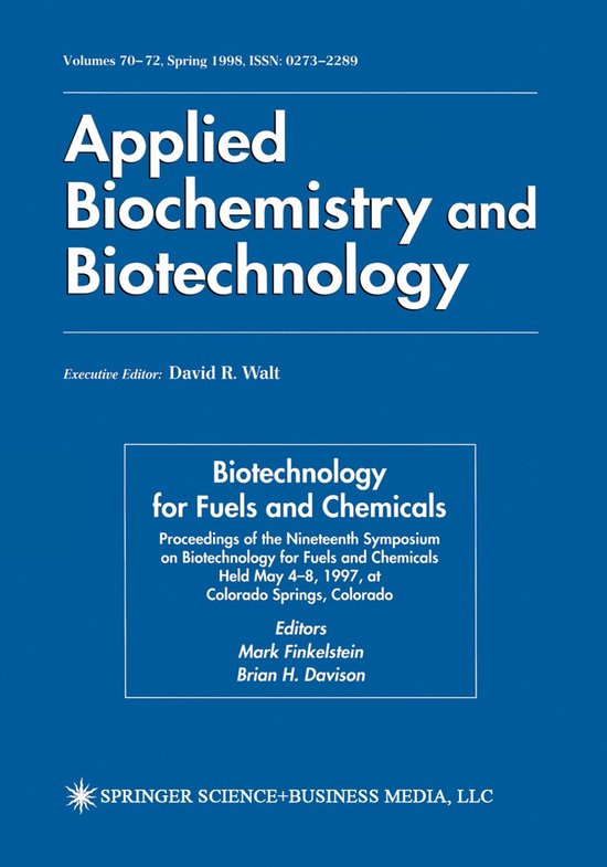 Biotechnology for Fuels and Chemicals - cover