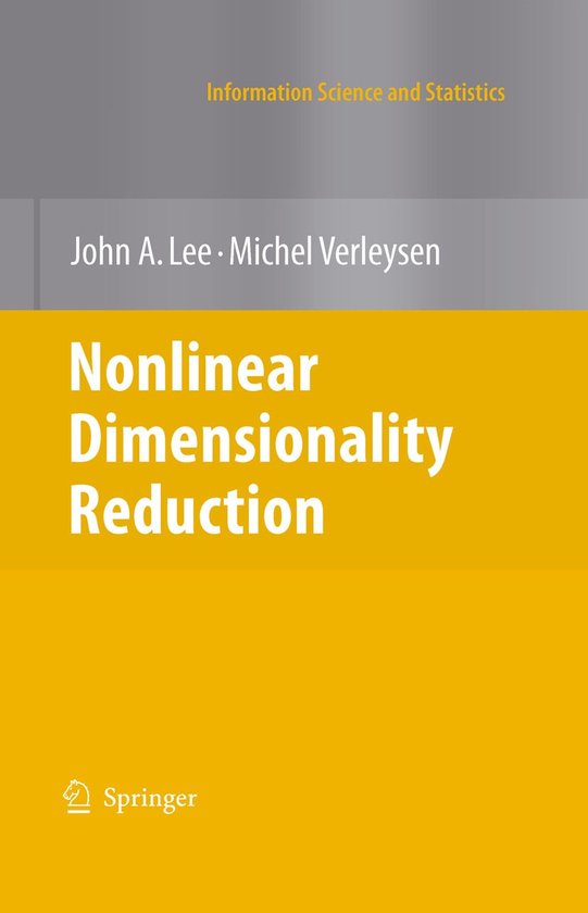 Couverture de livre avec fond jaune et le titre Nonlinear Dimensionality Reduction.