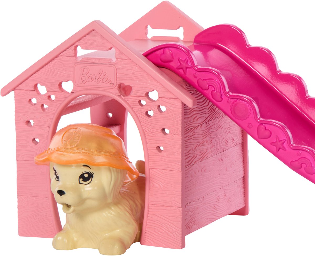 Barbie Zwemfeestje voor Puppy's – Speelset met Glijbaan & Hartvormig Zwembad — afbeelding 4