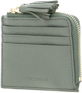 COCCINELLE Cuir étui pour carte de crédit Tassel Credit Card Holder Greenery vert