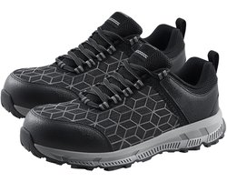 Herenschoenen met Stalen Neus, Amerikaanse Maat 9, dempende Sportschoenen voor Heren, Lichtgewicht, Onverwoestbare Veiligheidssneakers, Ademend voor Industriële Bouw, Zwart