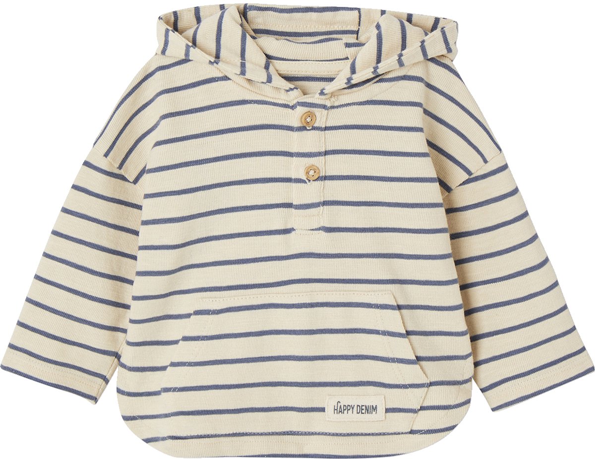 Vertbaudet Gestreept T-shirt met capuchon jongensbaby