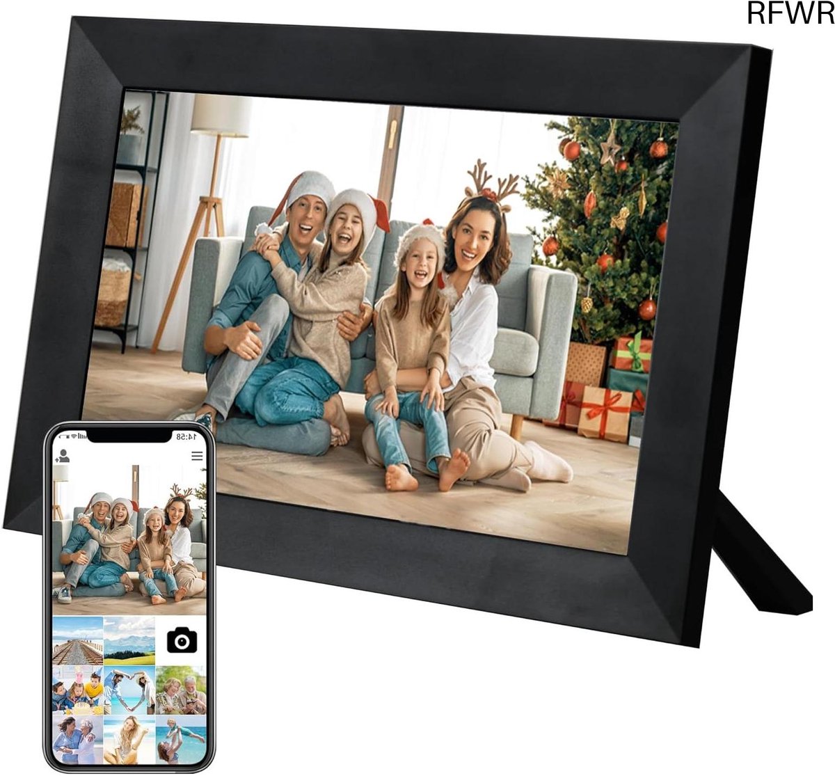 RFWR® Digitale Fotolijst WiFi 10 Inch Touchscreen met 32 GB Geheugen - Cadeau voor Familie