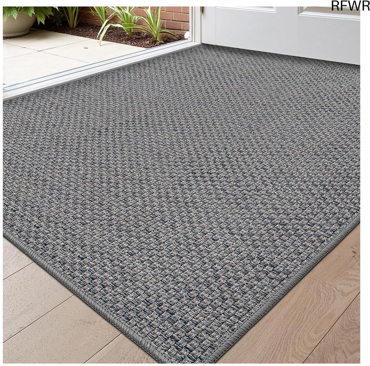 RFWR Vuilvangmat voor Binnen - Antislip Binnentapijt voor Voordeur en Achterdeur, 61 x 92 cm, Grijs