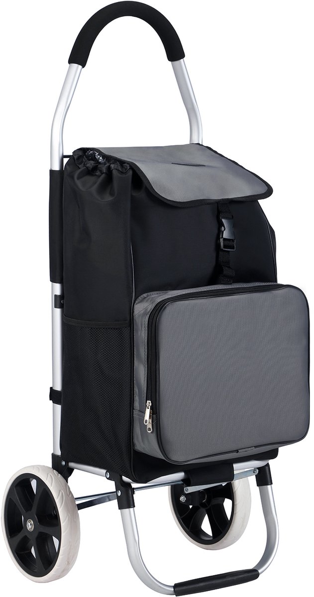 Packaway Deluxe boodschappentrolley – 50L – koelvak – ZWART / GRIJS