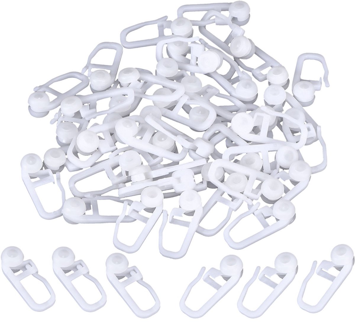 Ibenzoa® Rolgordijn Clips voor Eenvoudige Bevestiging van Kunststof Gordijnen, Set van 50 Stuks