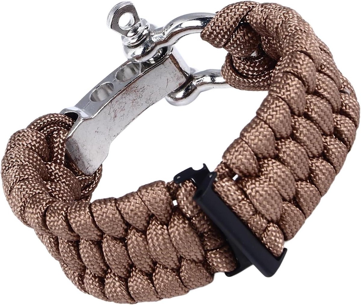 Allecto Premium - Vervangende 24 mm Horlogeband van Gevlochten Materiaal in Bruine Kleur met Zachte Ademende Eigenschappen en Verstelbare Pasvorm