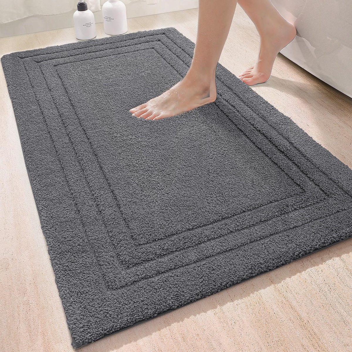 Ibenzoa® Zacht en Luxe Antislip Badkamertapijt 60 x 110 cm voor Comfort en Veiligheid
