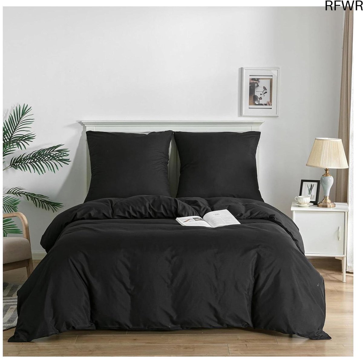RFWR Superzacht Beddengoedset 3-delig 135 x 200 cm met Kussensloop - Zwart