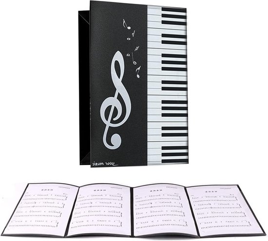 MINZHI 120 pagina's A4 muziekmap, A4-registermap, muziekbladen, koor aktenmap, kunststof muziekmap, muziekstandaard voor piano, gitaar, viool en andere muziekinstrumenten