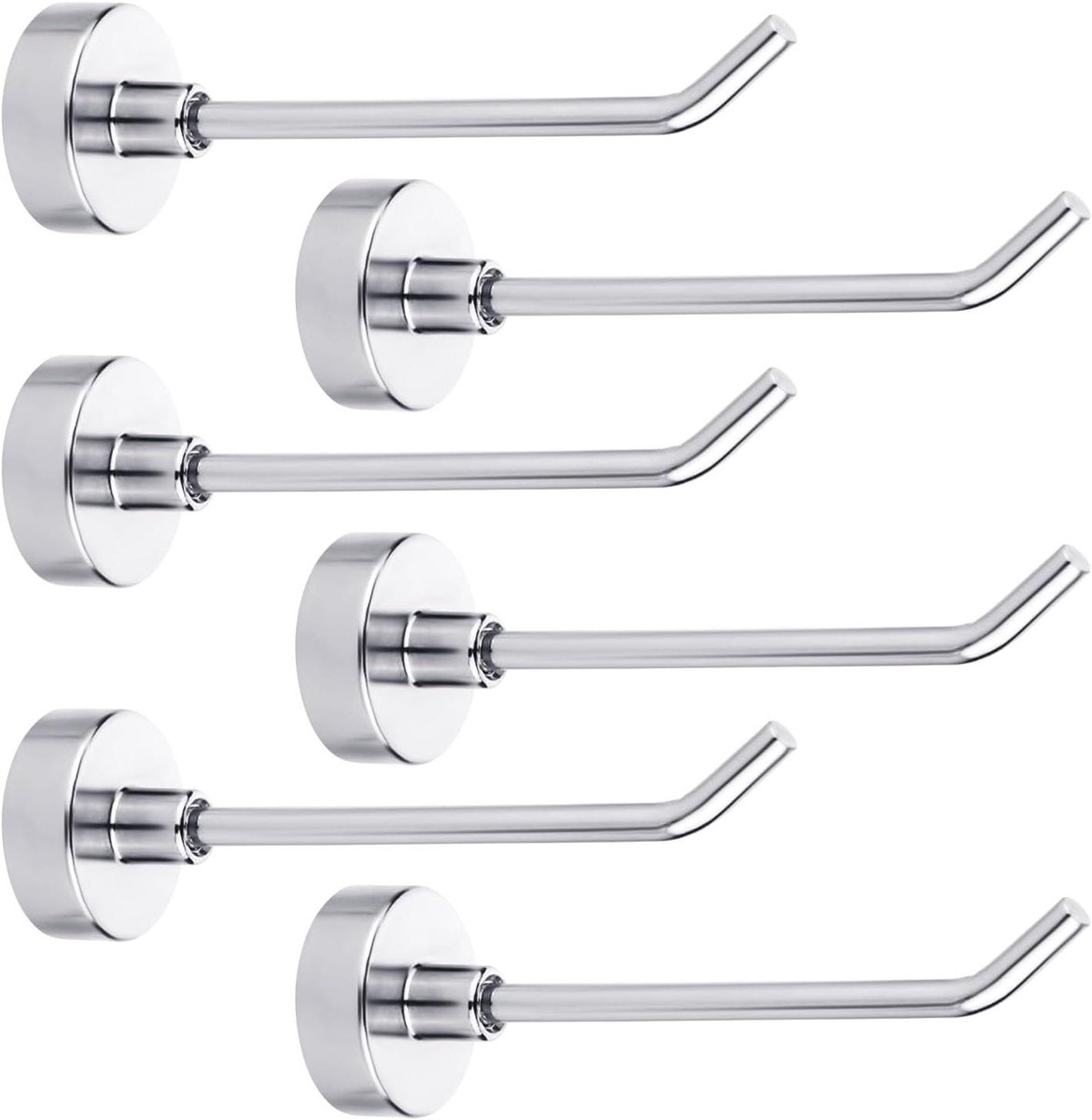 JGS Premium - Magnetische Haken 6 stuks 0.75kg Magnetische Haken 7.5cm voor Ophangen Handdoek Grill Koelkast Keuken Garage Werkplek.