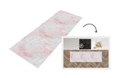 Keukenloper 180x60 cm - Keukenmat vinyl Marmer - Roze - Wit - Patronen - Keukenmatten loper - Keuken vloerkleed tapijt