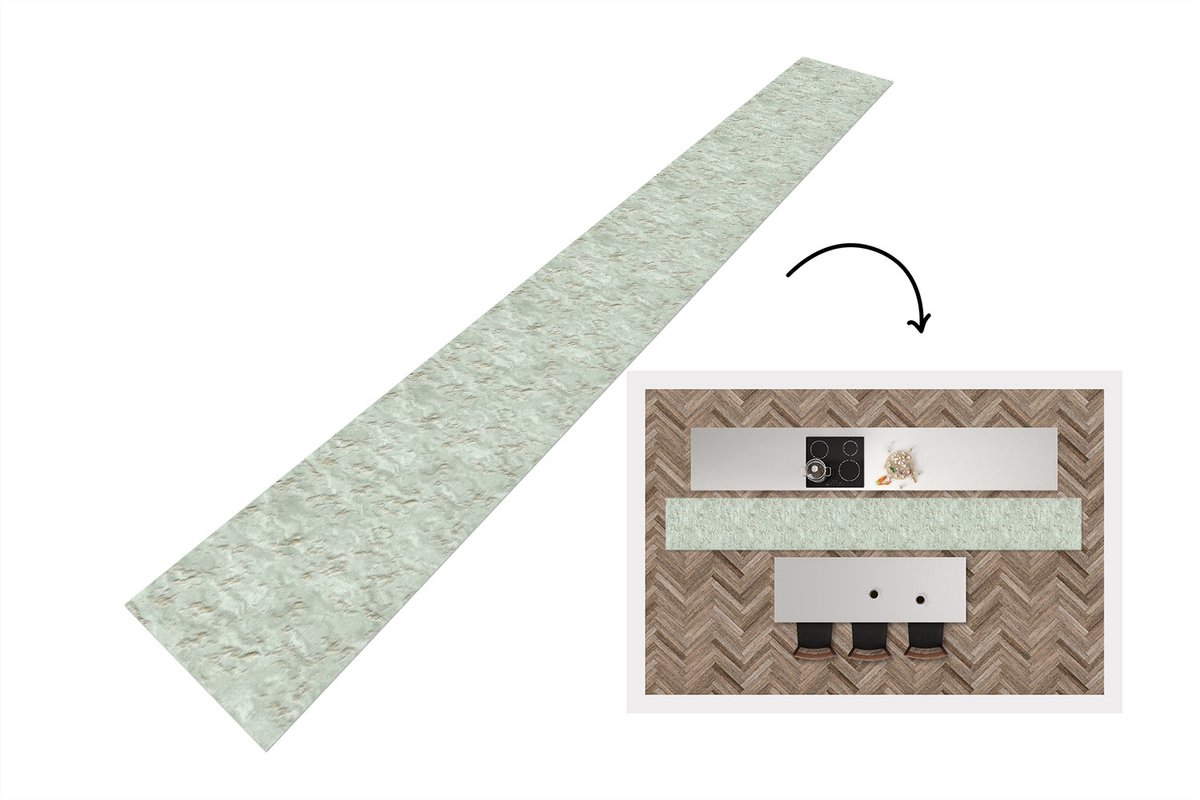 KitchenYeah Keukenloper 400x50 cm - Keukenmat vinyl Gips - Structuur - Patronen - Keukenmatten loper - Keuken vloerkleed tapijt Steen - Structuur