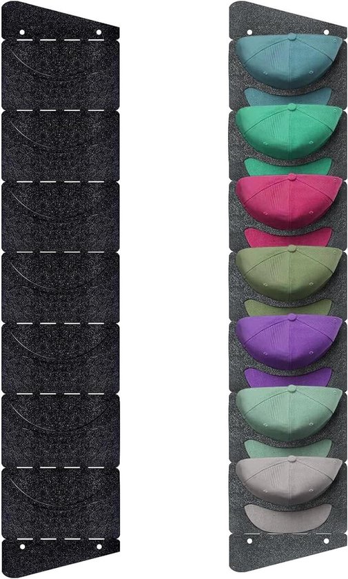 Hoedenhouder Cap houder - acryl hoedenstandaard opslag basecap houder, desktop baseballcaps organizer, voor de presentatie van honkbalpetten, kan worden opgeborgen, 7 hoeden opbergen, zwart