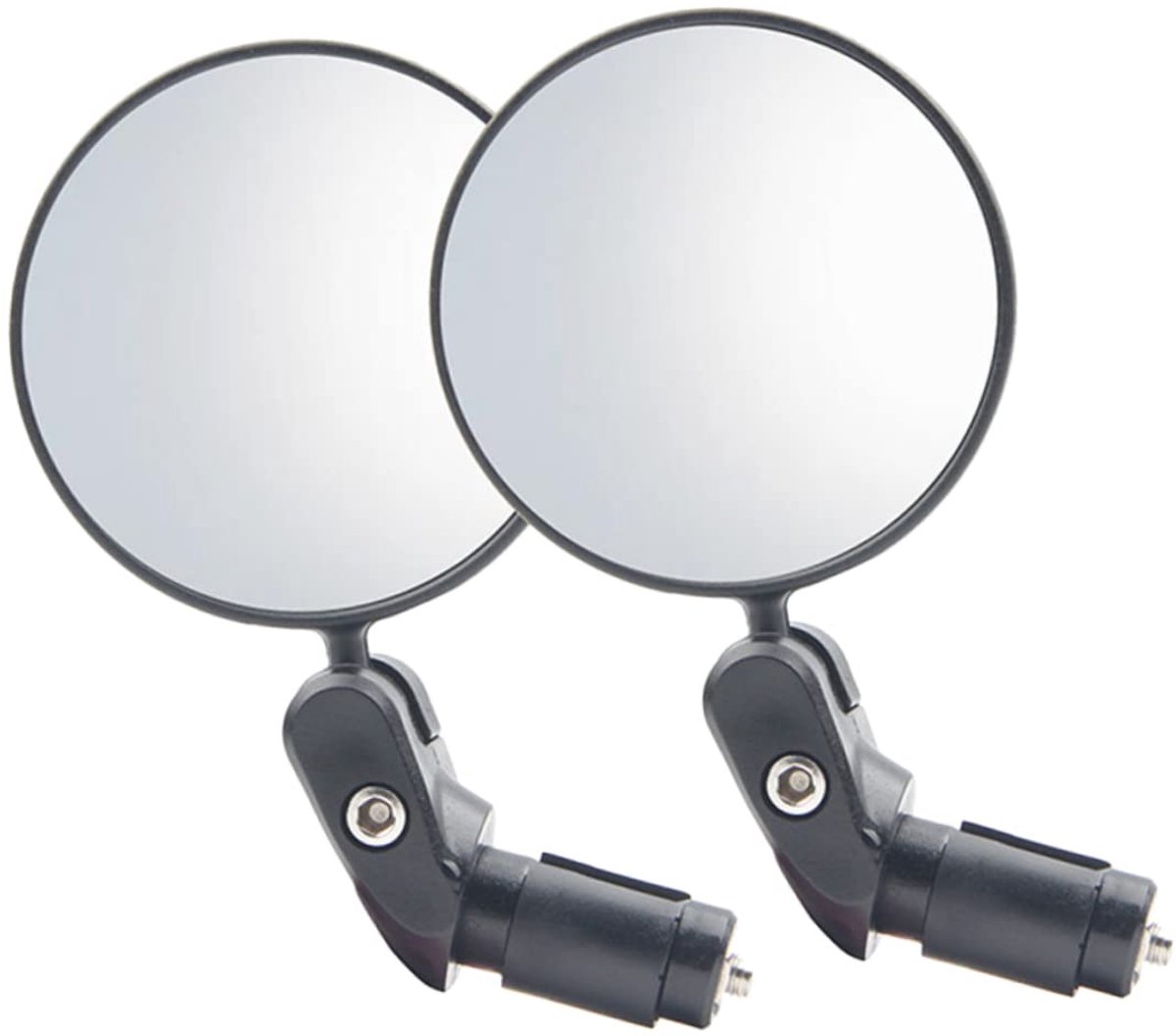 Image of 2-stuks fietsachteruitkijkspiegel - draaibare fietsachteruitkijkspiegel - versterkte fietsstuurachteruitkijkspiegel - draaibare anti-vibratie stuurspiegel - voor sturen van 10-22 mm, fietsaccessoires voor racefietsers - zwart