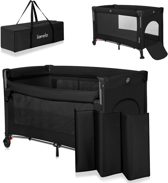 Lionelo Ellen Reisbedje 3 in 1 - Aanschuifbedje, Baby- & Peuterbed - Campingbed - 2 Matrasposities - Opvouwbaar - Wieltjes met Rem - Inclusief Draagtas - Tot 15 kg van LIONELO — afbeelding 3