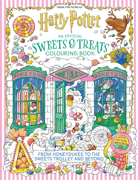Livre de coloriage officiel Harry Potter : Douceurs et friandises, avec les boutiques Honeydukes et des confiseries.