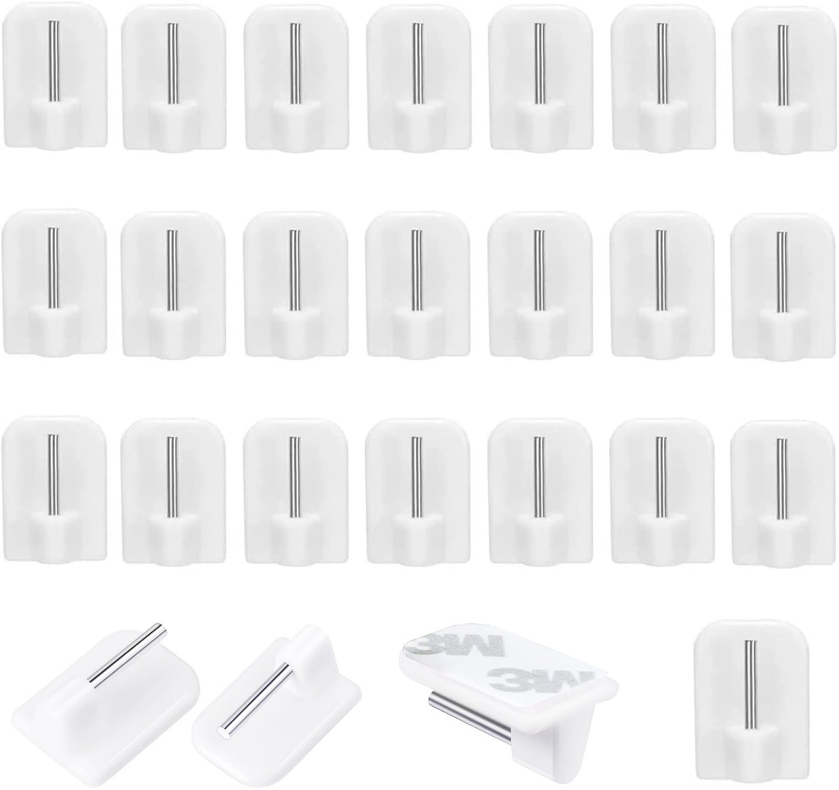 Ibenzoa® Zelfklevende Gordijnhaken Set van 24 Stuks voor Eenvoudige Installatie en Decoratie