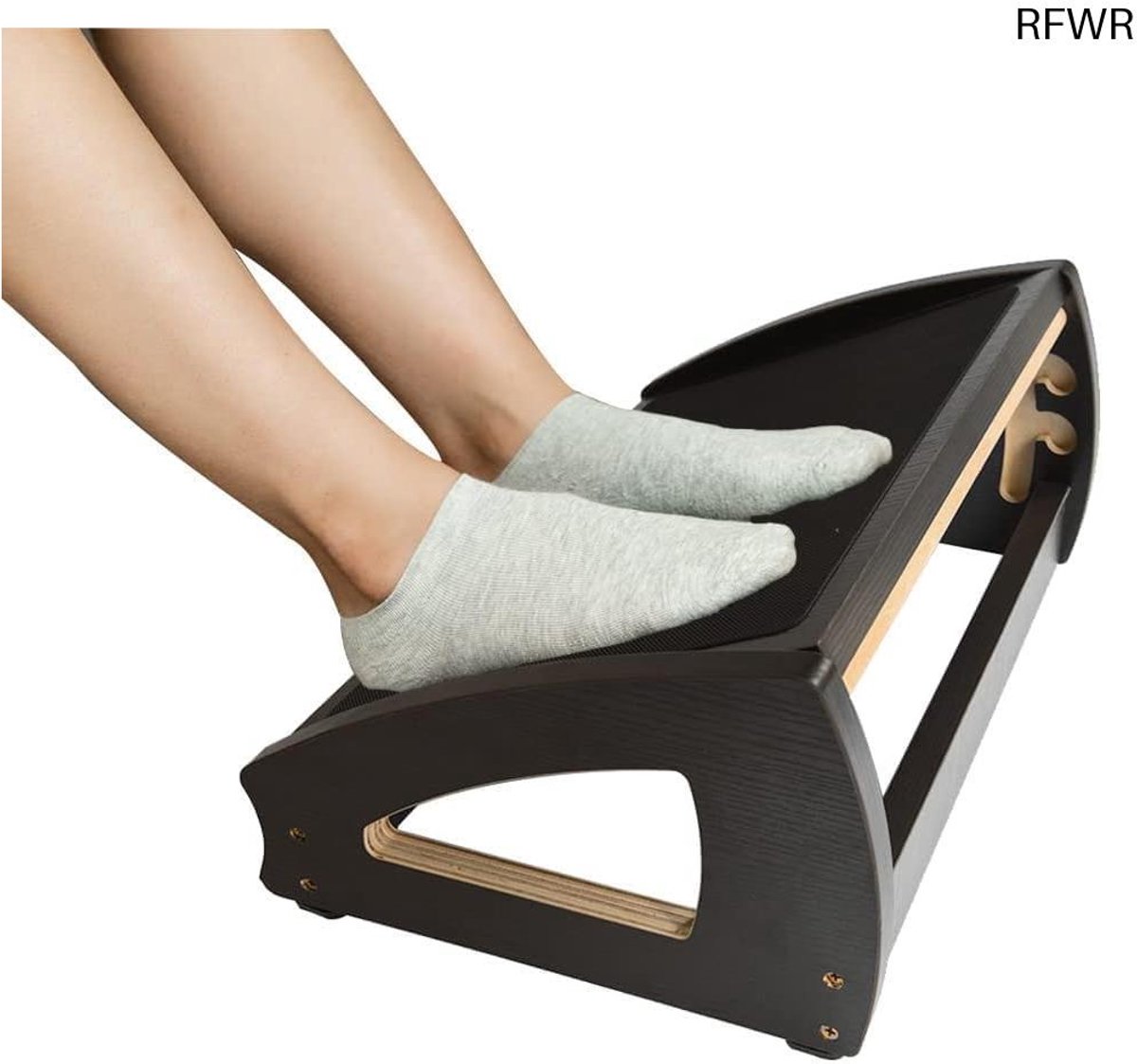 RFWR® Ergonomische Houten Voetsteun onder het Bureau met 3 Hoogtes, Antislip en Draagvermogen tot 181 kg