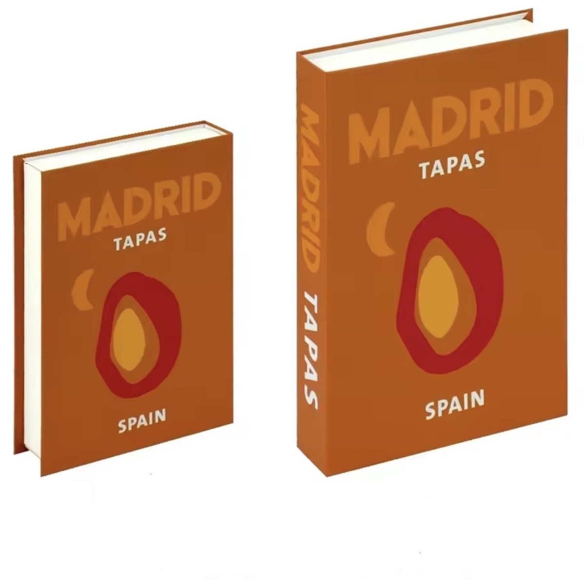 KimDo - Opberg boek - Madrid Tapas - Oranje - Opbergbox - Opbergdoos - Decoratie woonkamer - Boeken - Nep boek - Opbergboek