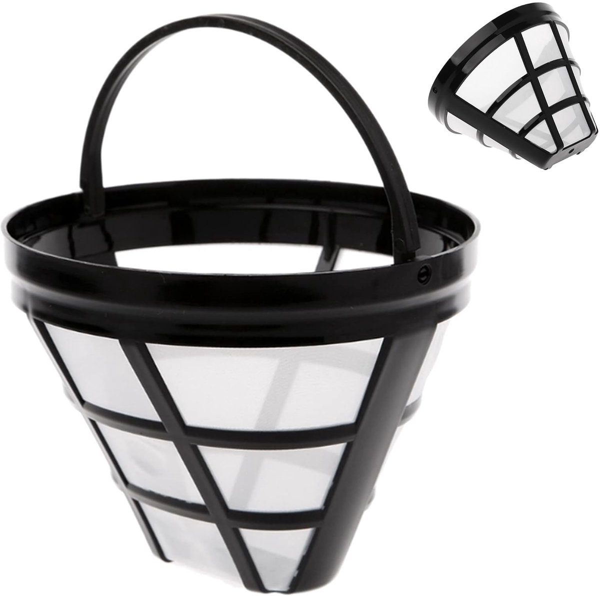 Ibenzoa® Herbruikbare Roestvrijstalen Koffiefilters Maat 4 voor 8-12 Kopjes Koffie Set van 2