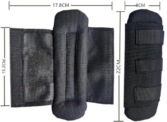 Schouderriem Pad - 2 Stuks - 22*8 cm - Zwart - Gordelbeschermer - Polyester - Schouderkussen - Gordelkussen - Voor reistas gitaarriemen camera - Verwijderbare Schouderriem Pads van Merkloos — afbeelding 4