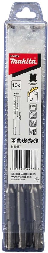 Accessoires Makita - Coffret de 10 forets à maçonnerie SDS Plus 6x210 mm B-59287