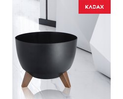 KADAX Verhoogde plantenpot, grote kunststof plantenbak met poten voor binnen en buiten, duurzame ronde plantenbak voor kamerplanten (29 cm, zwart)