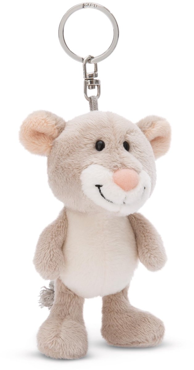 NICI 49868 Sleutelhanger Muis 10cm grijs - Duurzame knuffelhanger met sleutelhanger voor lanyard, sleutelhanger en sleutelhanger