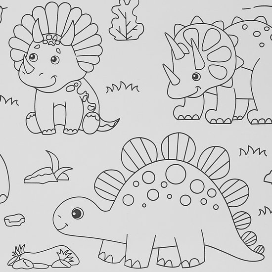 coloriage nappe - lot de 2 - 3 m - op rol - papier - dinosaures